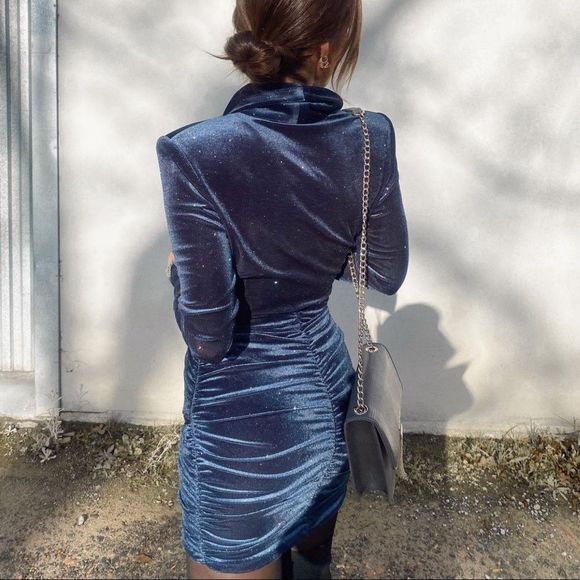 ZARA SPARKLY VELVET DRESS NWOT - Picture 7 of 16